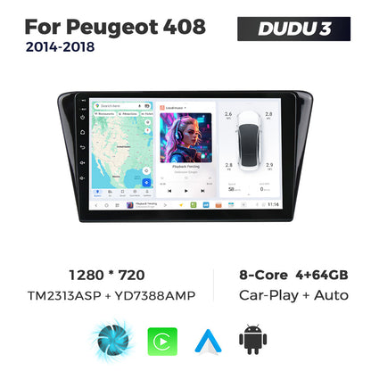 DUDU7 Peugeot 408 2014-2018 Head Unit Car Stereo | Apple CarPlay & Android Auto
