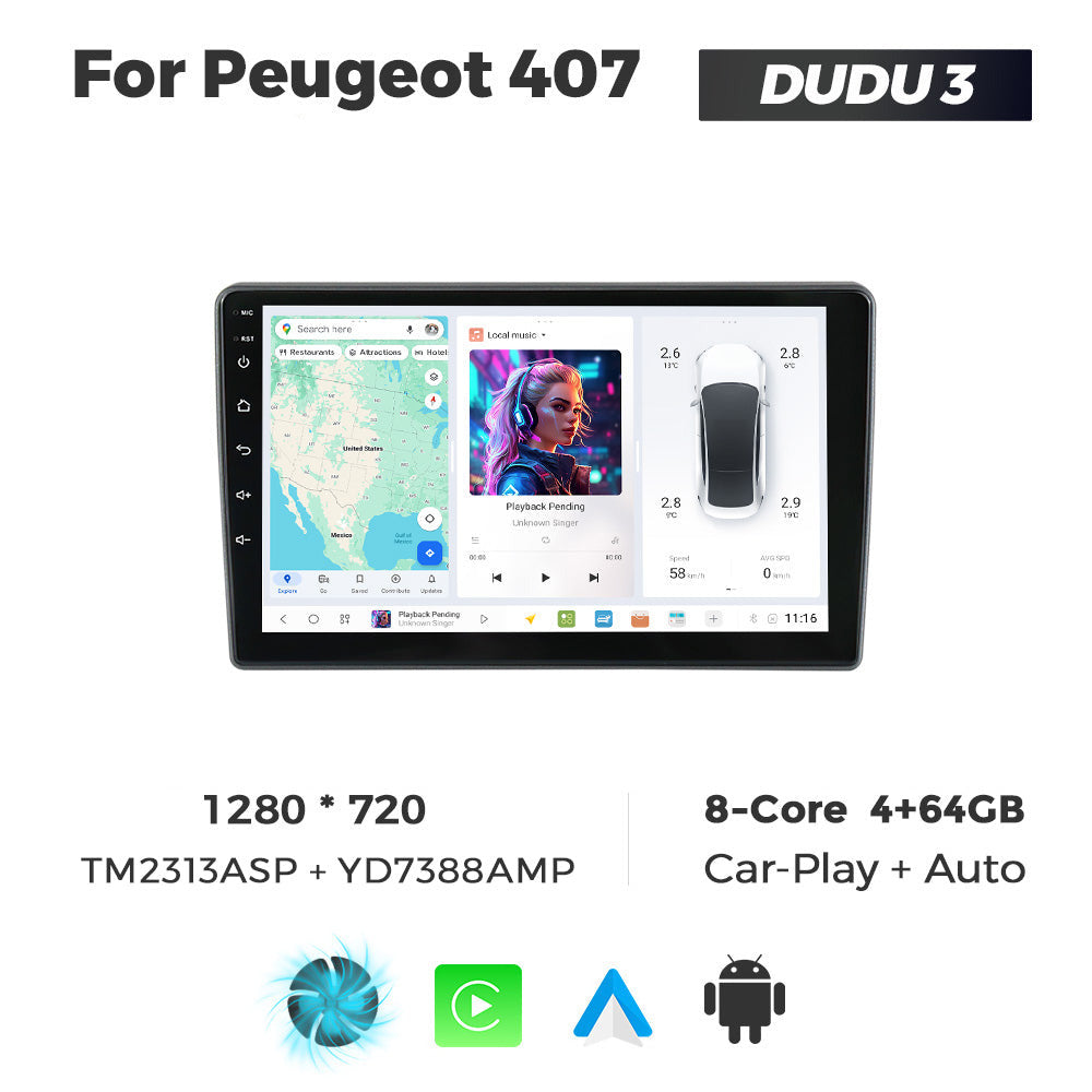 DUDU7 Peugeot 407 2004-2010 Head Unit Car Stereo | Apple CarPlay & Android Auto