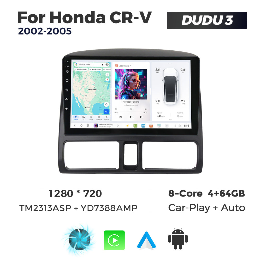 DUDU7 Honda CRV 2002-2005 Head Unit Car Stereo | Apple CarPlay & Android Auto