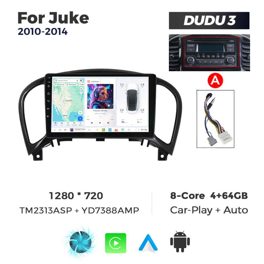 DUDU7 Nissan Juke 2010-2019 Head Unit Car Stereo | Apple CarPlay & Android Auto