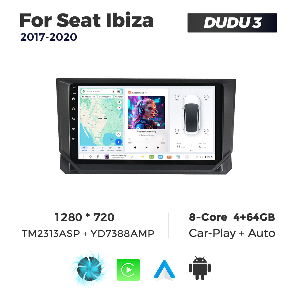 DUDU7 Seat Ibiza 2017-2020 Head Unit Car Stereo | Apple CarPlay & Android Auto