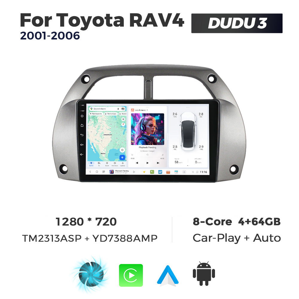 DUDU7 Toyota RAV4 2001-2006 Head Unit Car Stereo | Apple CarPlay & Android Auto