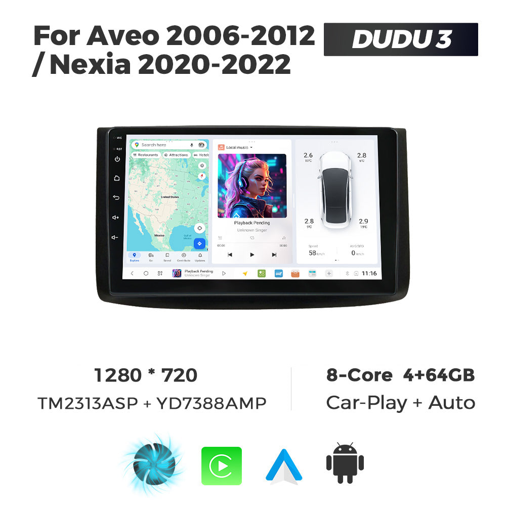 DUDU7 Chevrolet Aveo 2006-2012 Head Unit Car Stereo | Apple CarPlay & Android Auto