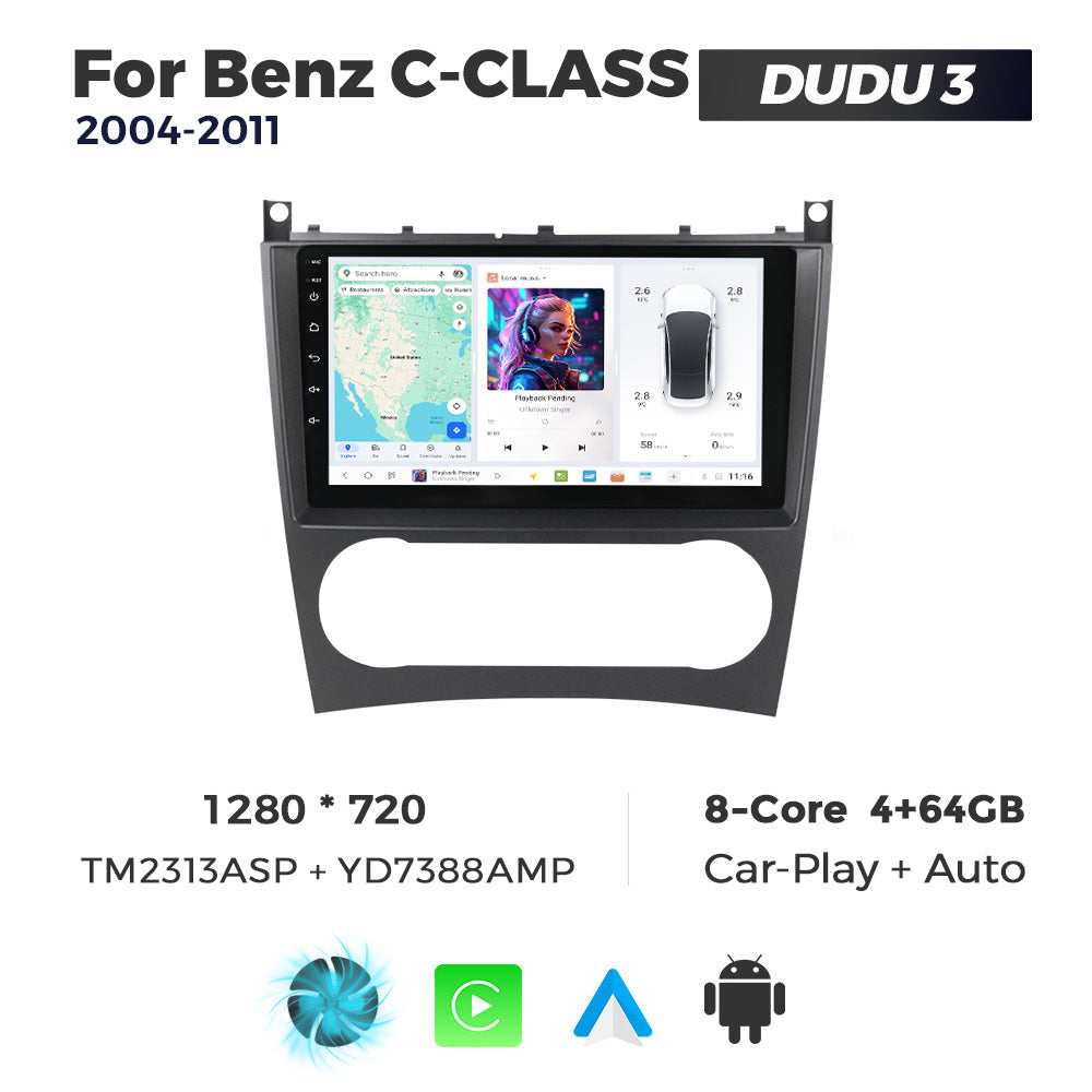 DUDU7 Mercedes C-Class 2004-2011 Head Unit Car Stereo | Apple CarPlay & Android Auto