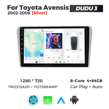 DUDU7 Toyota Avensis 2002-2008 Head Unit Car Stereo | Apple CarPlay & Android Auto