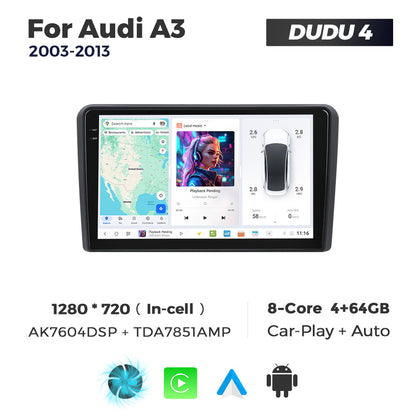 DUDU7 Audi A3 S3 RS3 2003-2012 Head Unit Car Stereo | Apple CarPlay & Android Auto