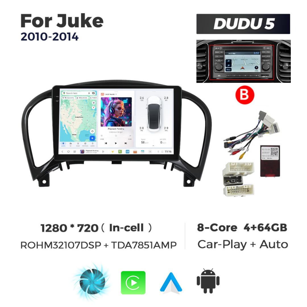 DUDU7 Nissan Juke 2010-2019 Head Unit Car Stereo | Apple CarPlay & Android Auto