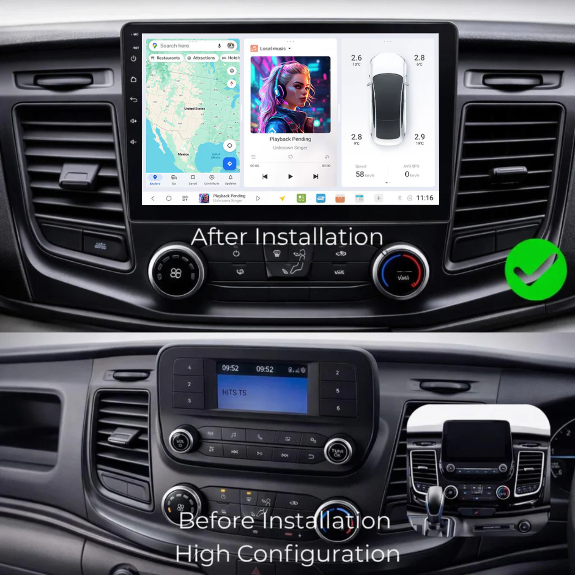 DUDU7 Ford Transit Custom Tourneo 350 2018-2024 Head Unit Car Stereo | Apple CarPlay & Android Auto