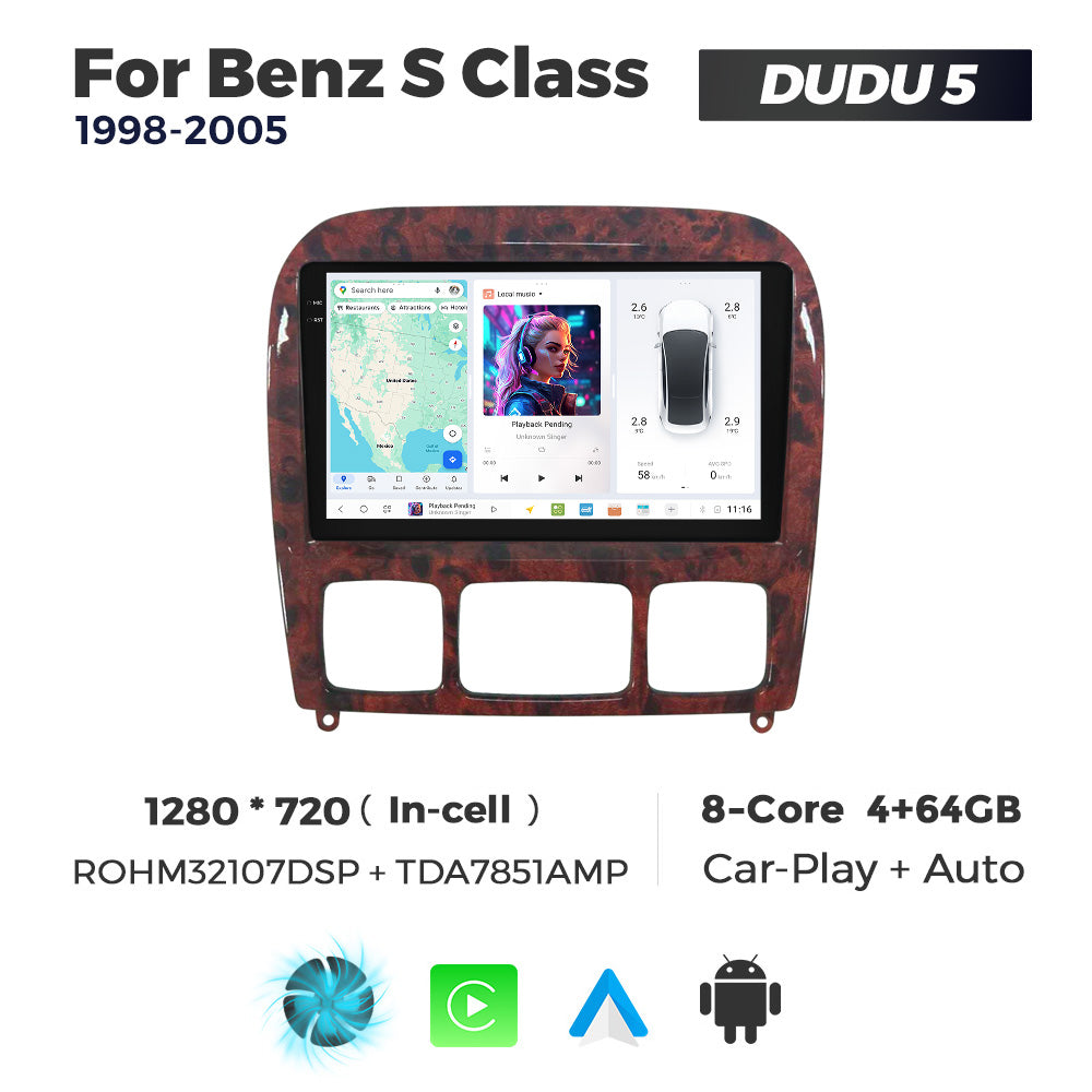 DUDU7 Mercedes S-Class 1998-2005 Head Unit Car Stereo | Apple CarPlay & Android Auto