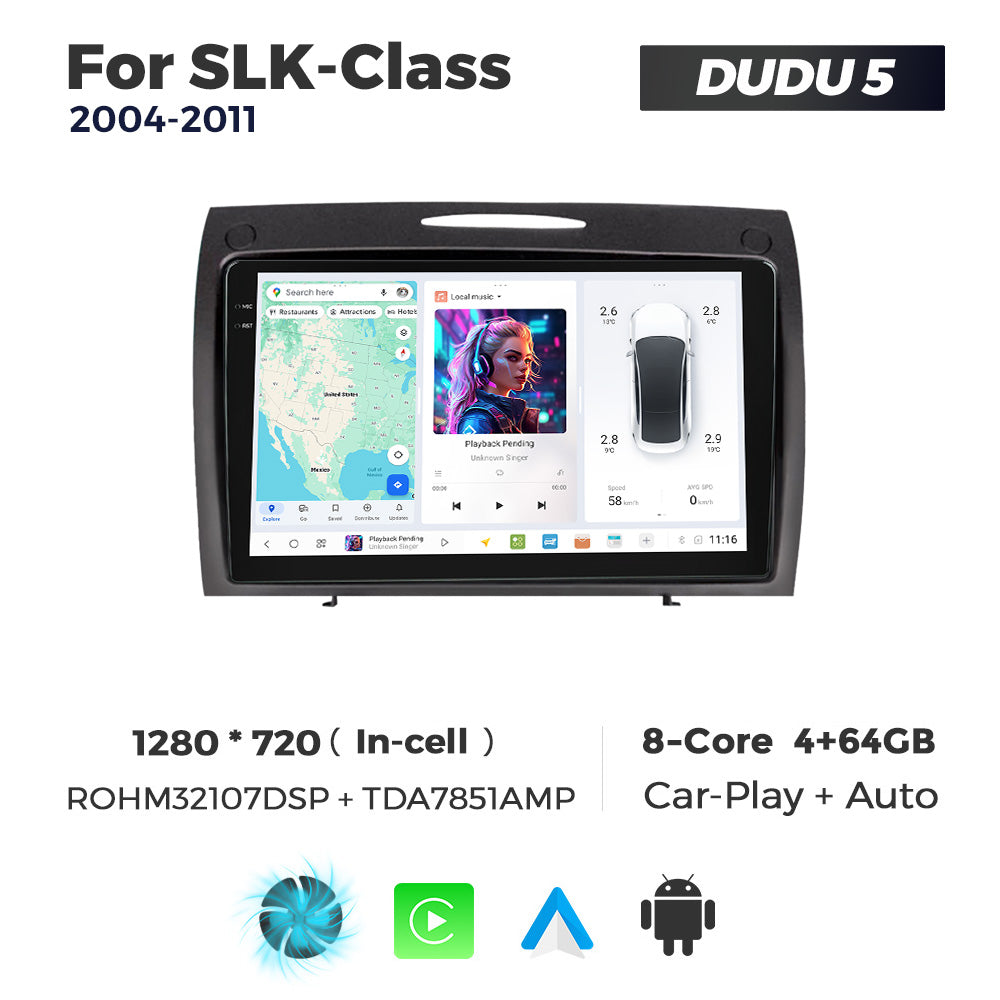 DUDU7 Mercedes SLK 2004-2011 Head Unit Car Stereo | Apple CarPlay & Android Auto
