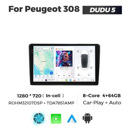 DUDU7 Peugeot 308 2013-2018 Head Unit Car Stereo | Apple CarPlay & Android Auto