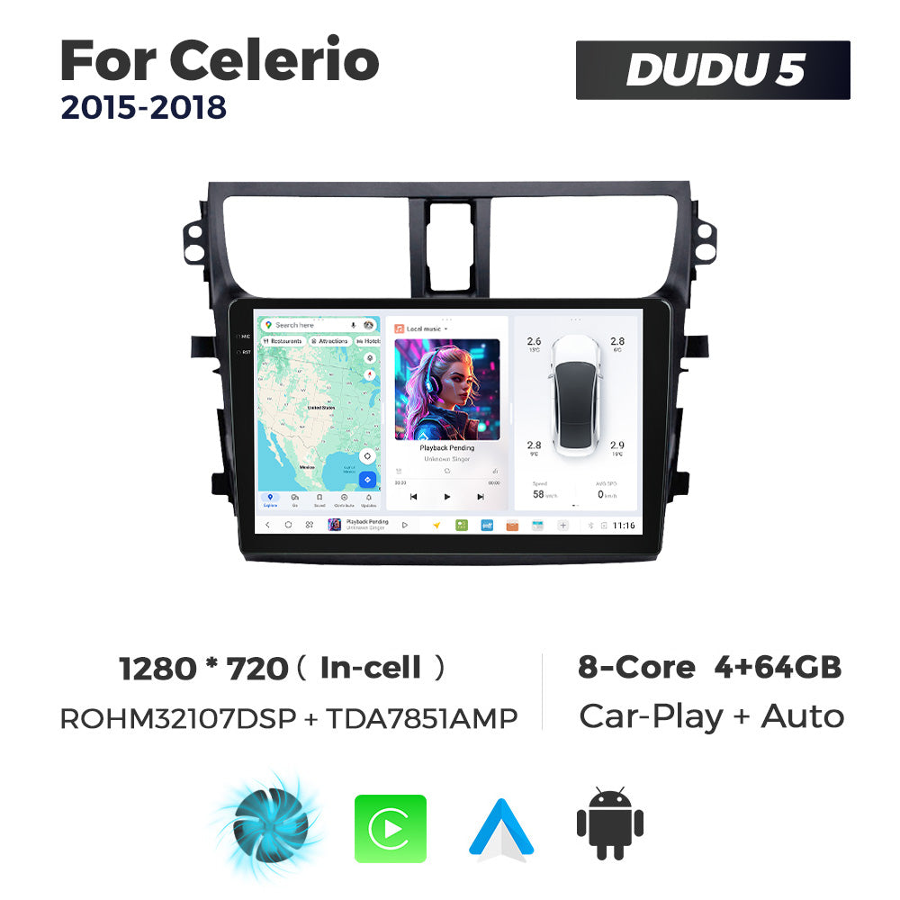 DUDU7 Suzuki Celerio 2015-2018 Head Unit Car Stereo | Apple CarPlay & Android Auto