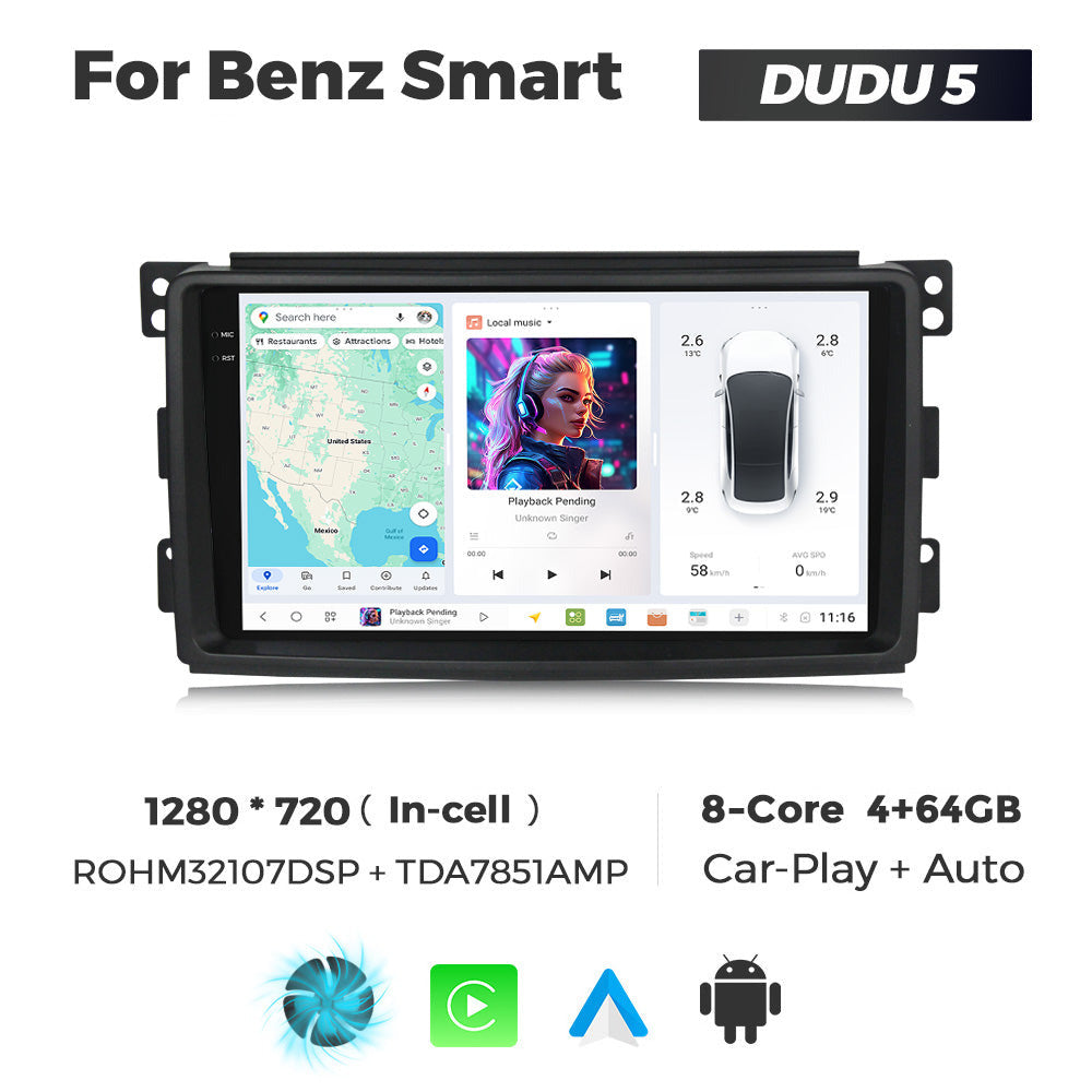 DUDU7 Smart Fortwo Forfour 2005-2010 Head Unit Car Stereo | Apple CarPlay & Android Auto