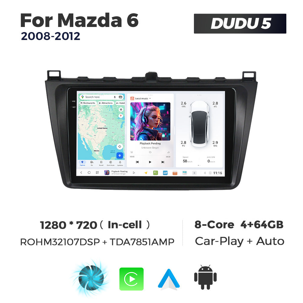 DUDU7 Mazda 6 2008-2012 Head Unit Car Stereo | Apple CarPlay & Android Auto