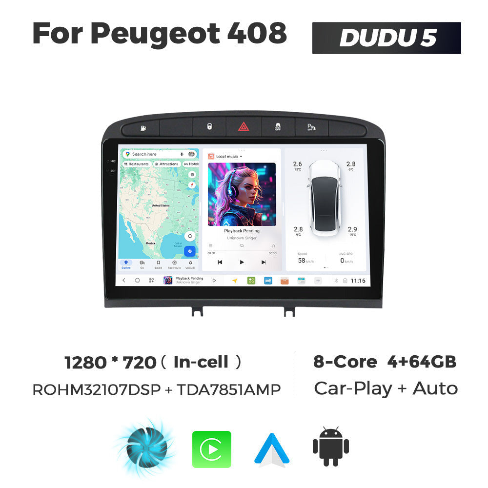 DUDU7 Peugeot 308 308SW 408 2007-2013 Head Unit Car Stereo | Apple CarPlay & Android Auto