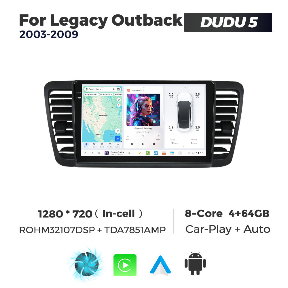 DUDU7 Subaru Legacy Outback 2003-2009 Head Unit Car Stereo | Apple CarPlay & Android Auto