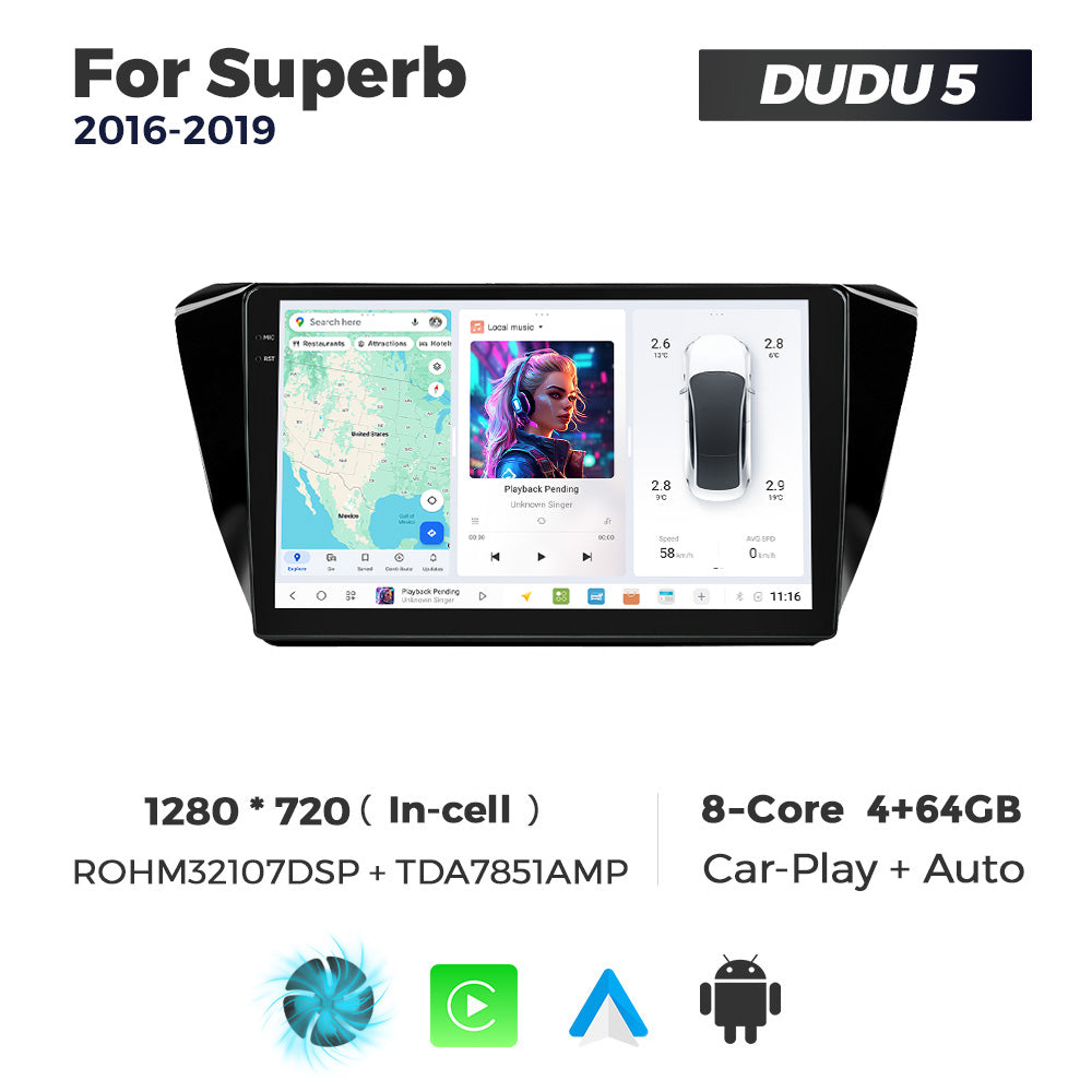 DUDU7 Skoda Superb 2016-2019 Head Unit Car Stereo | Apple CarPlay & Android Auto