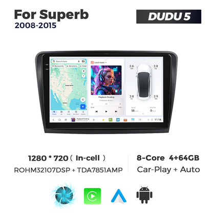 DUDU7 Skoda Superb 2008-2015 Head Unit Car Stereo | Apple CarPlay & Android Auto