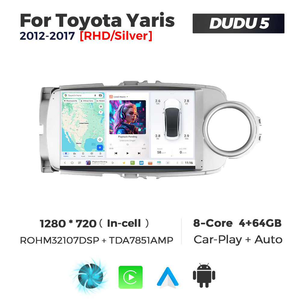 DUDU7 Toyota Yaris 2012-2017 Head Unit Car Stereo | Apple CarPlay & Android Auto RHD