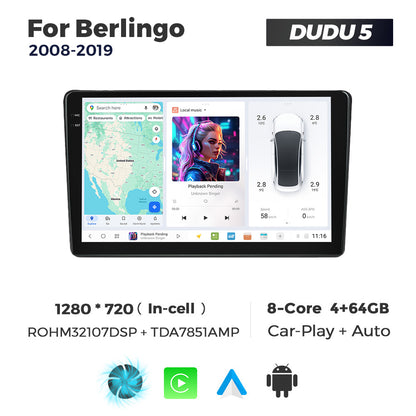 DUDU7 Citroen Berlingo Peugeot Partner 2008-2019 Head Unit Car Stereo | Apple CarPlay & Android Auto