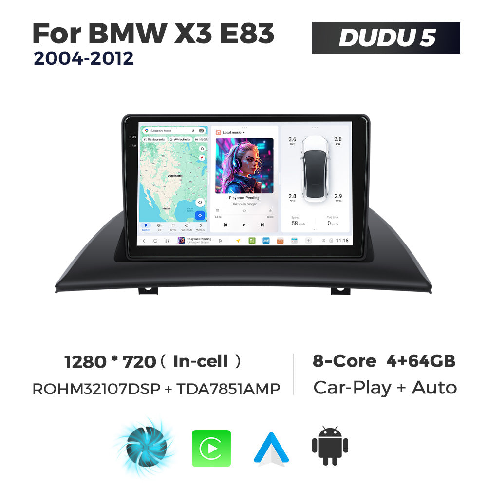 DUDU7 BMW X3 E83 2004-2012 Head Unit Car Stereo | Apple CarPlay & Android Auto