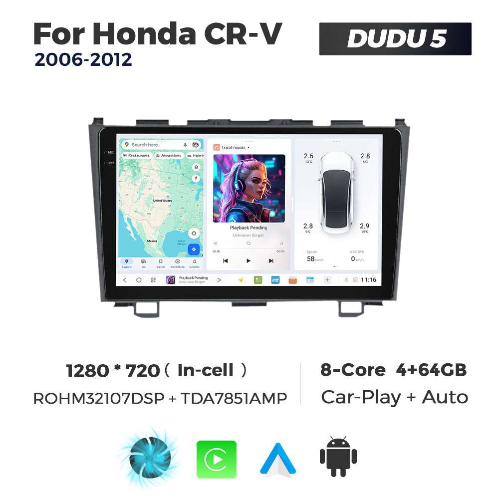 DUDU7 Honda CRV 2006-2012 Head Unit Car Stereo | Apple CarPlay & Android Auto