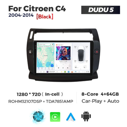 DUDU7 Citroen C4 2004-2014 Head Unit Car Stereo | Apple CarPlay & Android Auto