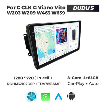 DUDU7 Mercedes C CLK G Vito 1996-2004 Head Unit Car Stereo | Apple CarPlay & Android Auto