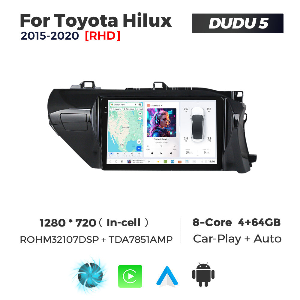 DUDU7 Toyota Hilux 2015-2020 Head Unit Car Stereo | Apple CarPlay & Android Auto