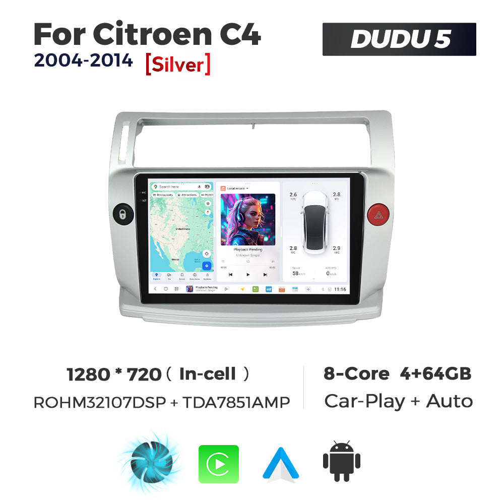 DUDU7 Citroen C4 2004-2014 Head Unit Car Stereo | Apple CarPlay & Android Auto