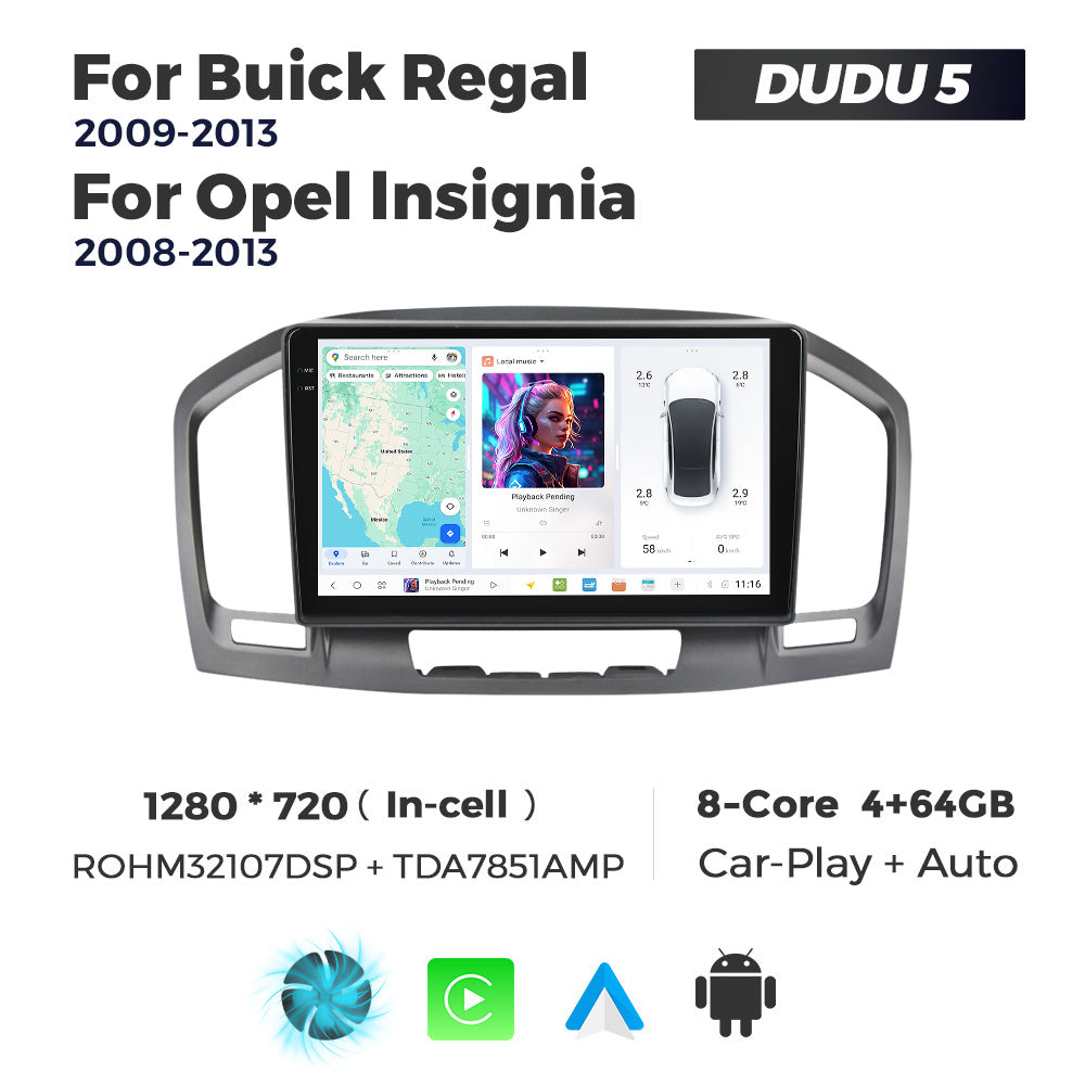 DUDU7 Vauxhall Insignia 2008-2013 Head Unit Car Stereo | Apple CarPlay & Android Auto