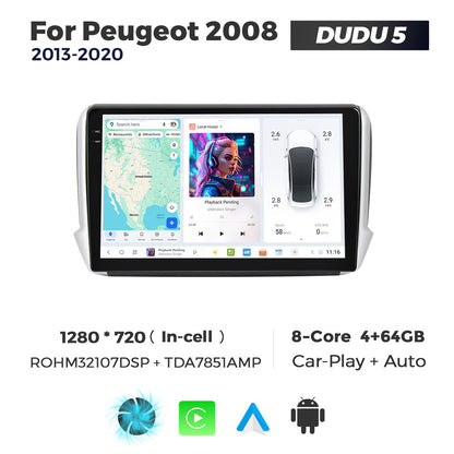 DUDU7 Peugeot 208 2008 2012-2019 Head Unit Car Stereo | Apple CarPlay & Android Auto
