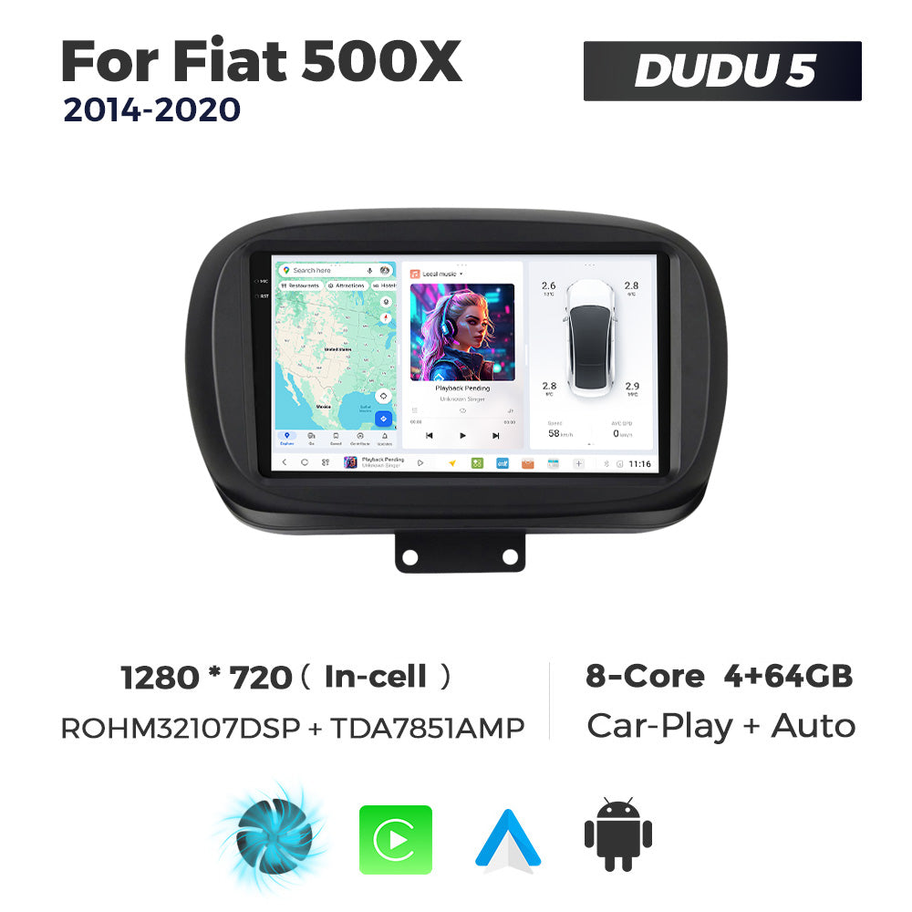 DUDU7 Fiat 500X 2014-2020 Head Unit Car Stereo | Apple CarPlay & Android Auto