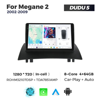 DUDU7 Megane 2 2002-2009 Head Unit Car Stereo | Apple CarPlay & Android Auto