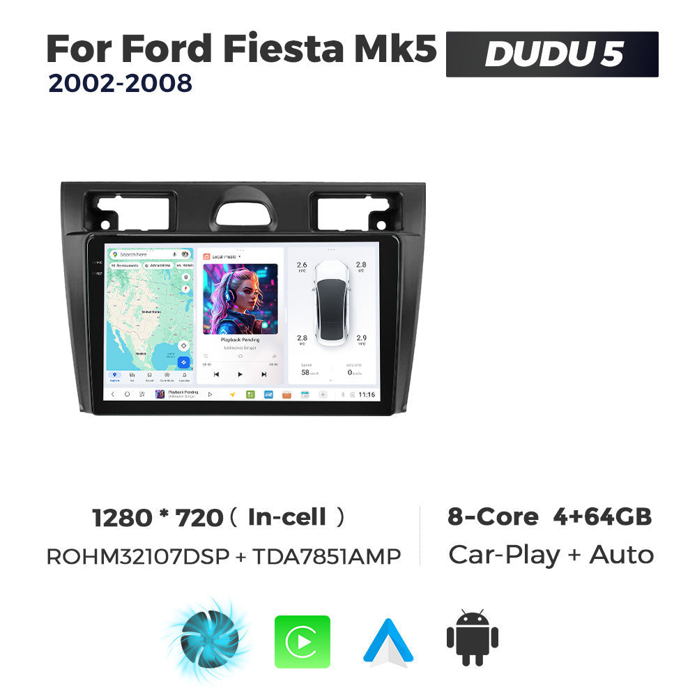DUDU7 Ford Fiesta 2002-2008 Head Unit Car Stereo | Apple CarPlay & Android Auto