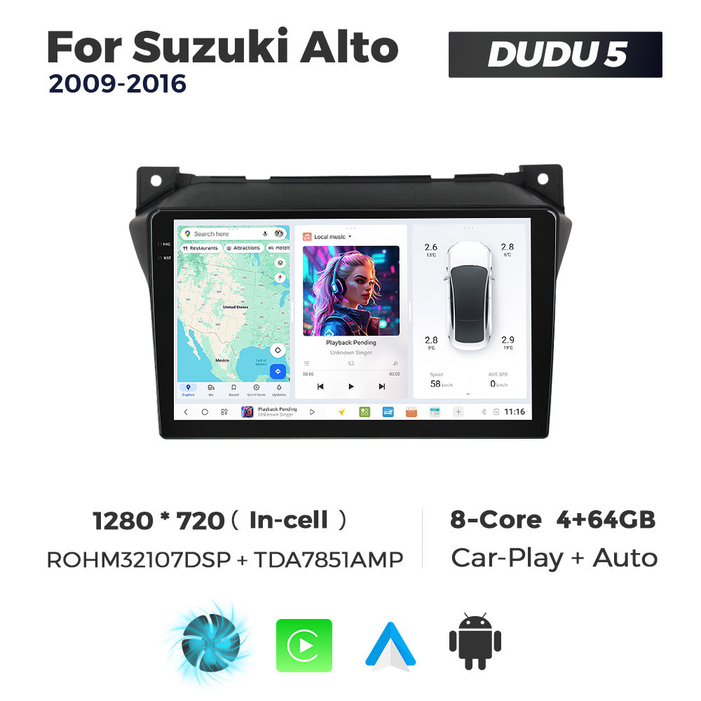 DUDU7 Suzuki Alto 2009-2016 Head Unit Car Stereo | Apple CarPlay & Android Auto