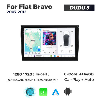 DUDU7 Fiat Bravo 2007-2012 Head Unit Car Stereo | Apple CarPlay & Android Auto