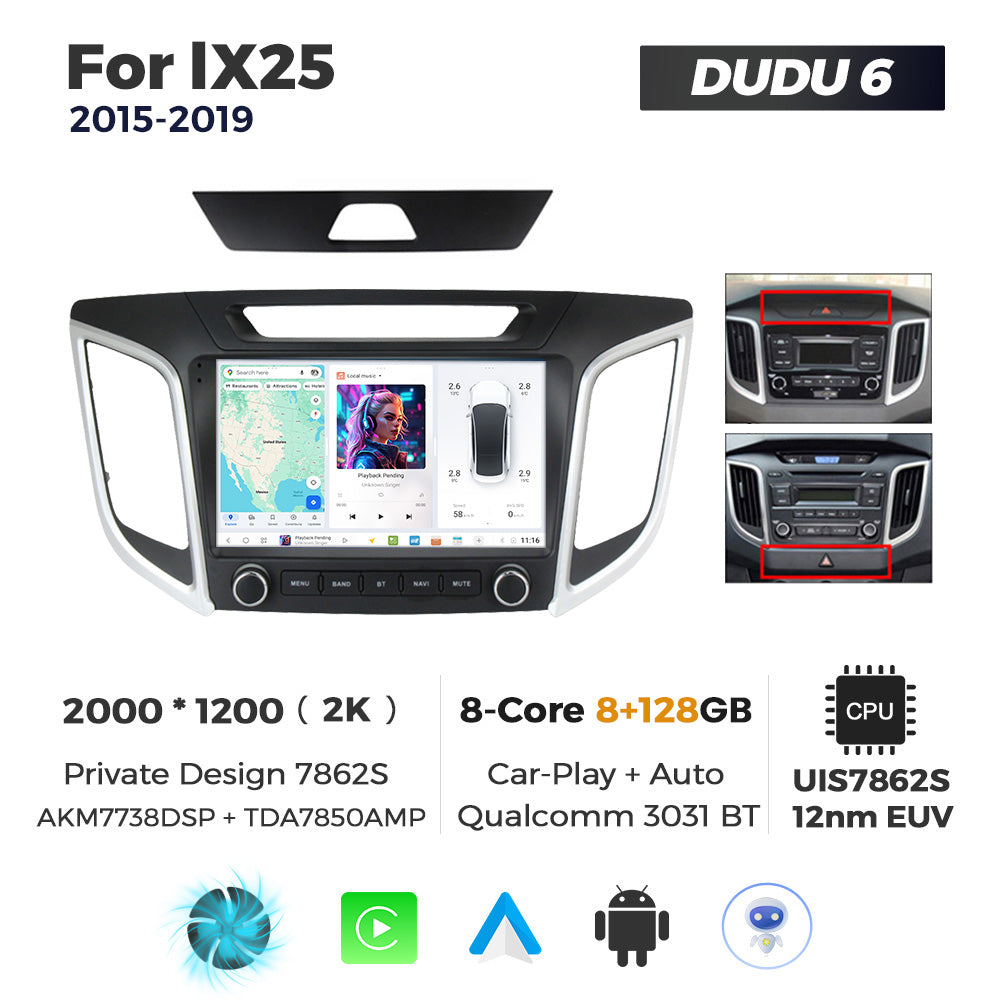 DUDU7 Hyundai ix25 2015-2019 Head Unit Car Stereo | Apple CarPlay & Android Auto