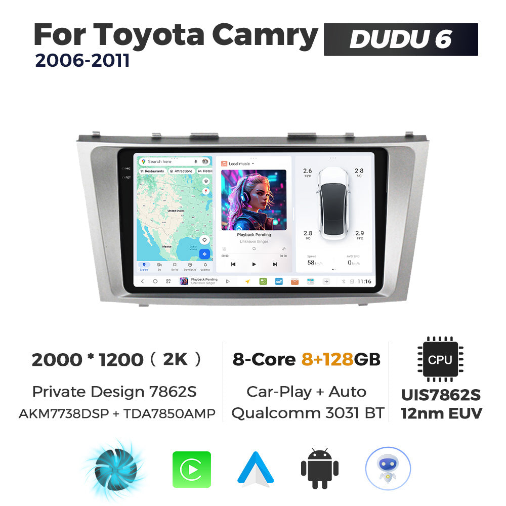 DUDU7 Toyota Camry 2006-2011 Head Unit Car Stereo | Apple CarPlay & Android Auto