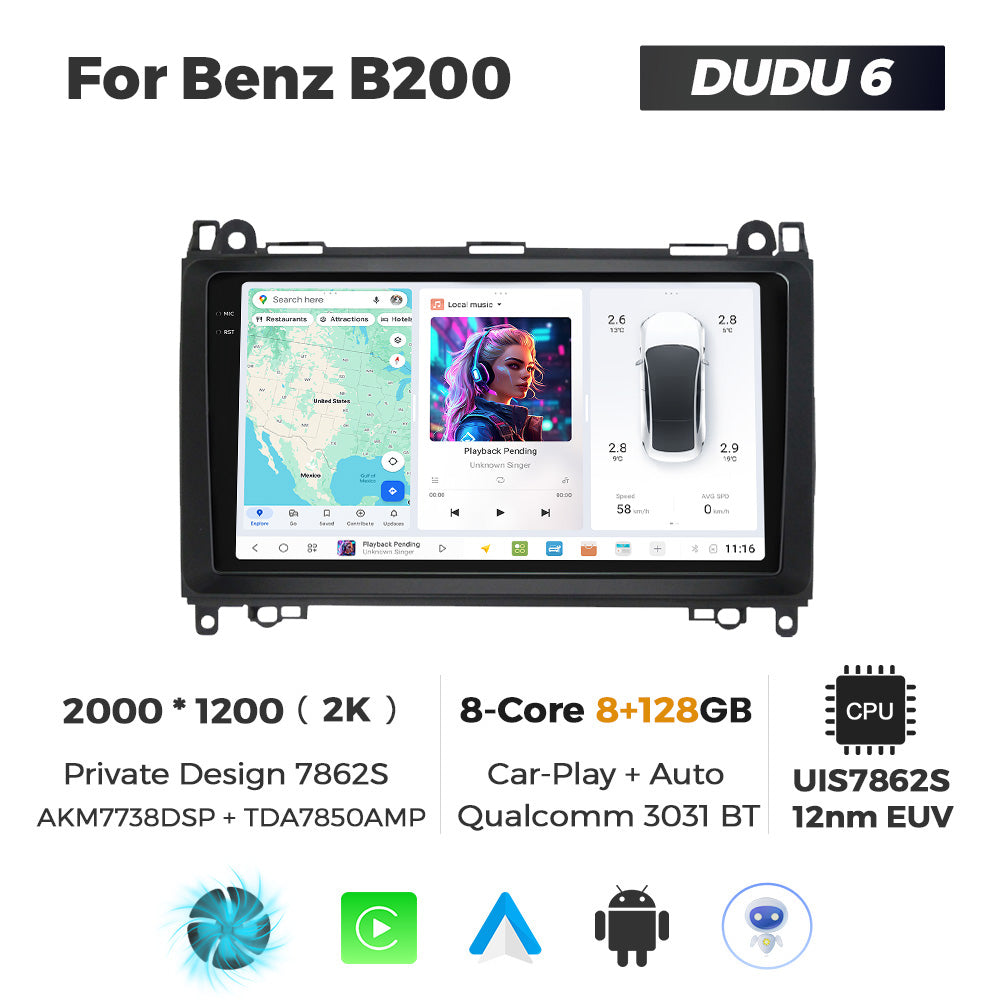 DUDU7 Mercedes Sprinter Vito VW Crafter Head Unit Car Stereo | Apple CarPlay & Android Auto