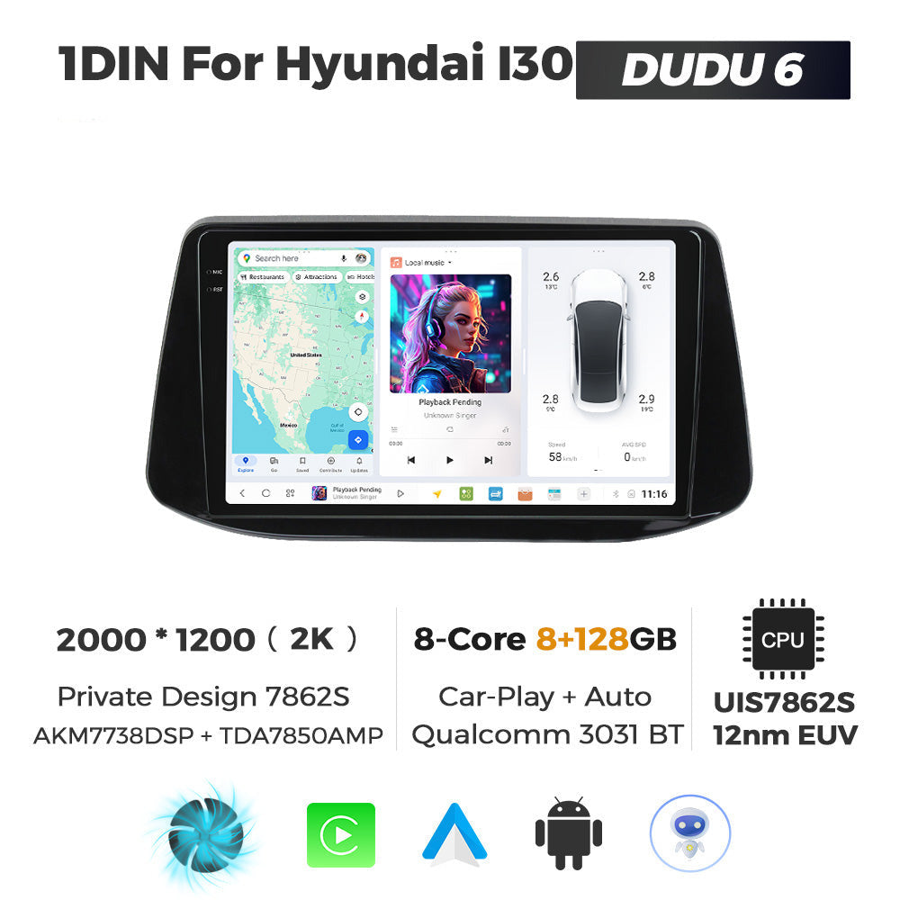 DUDU7 Hyundai i30 2017-2025 Head Unit Car Stereo | Apple CarPlay & Android Auto
