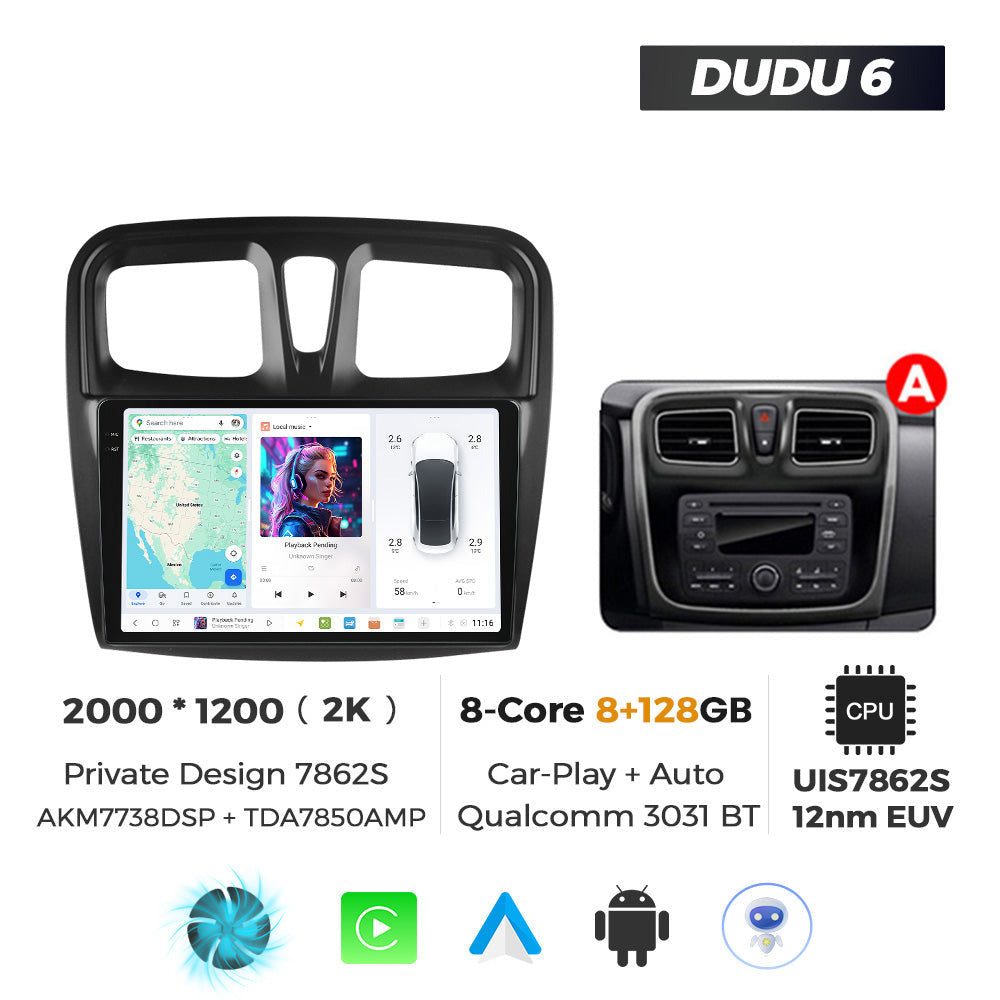 DUDU7 Dacia Logan Sandero 2012-2020  Head Unit Car Stereo | Apple CarPlay & Android Auto