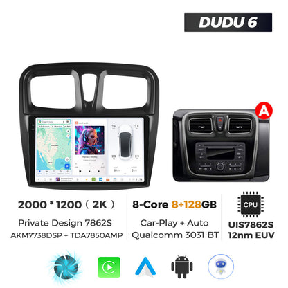 DUDU7 Dacia Logan Sandero 2012-2020  Head Unit Car Stereo | Apple CarPlay & Android Auto