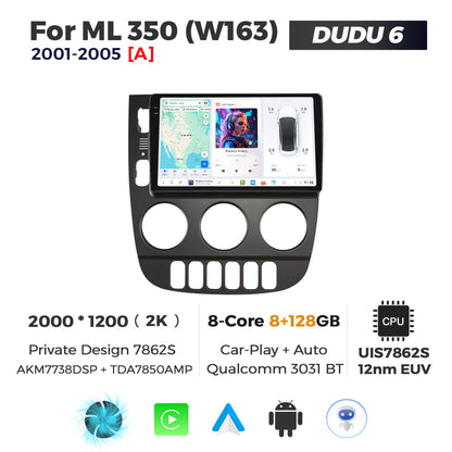 DUDU7 Mercedes ML 2001-2005 Head Unit Car Stereo | Apple CarPlay & Android Auto