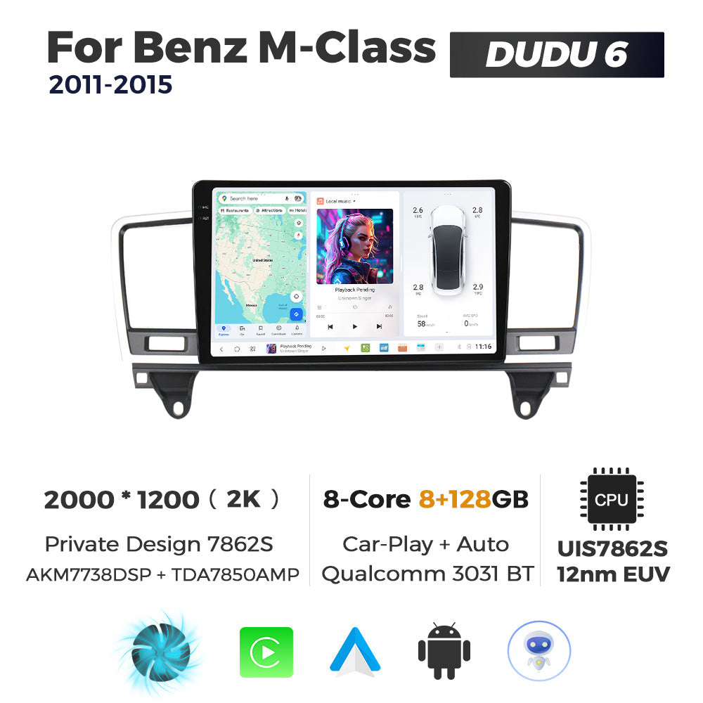 DUDU7 Mercedes ML GL 2011-2015 Head Unit Car Stereo | Apple CarPlay & Android Auto