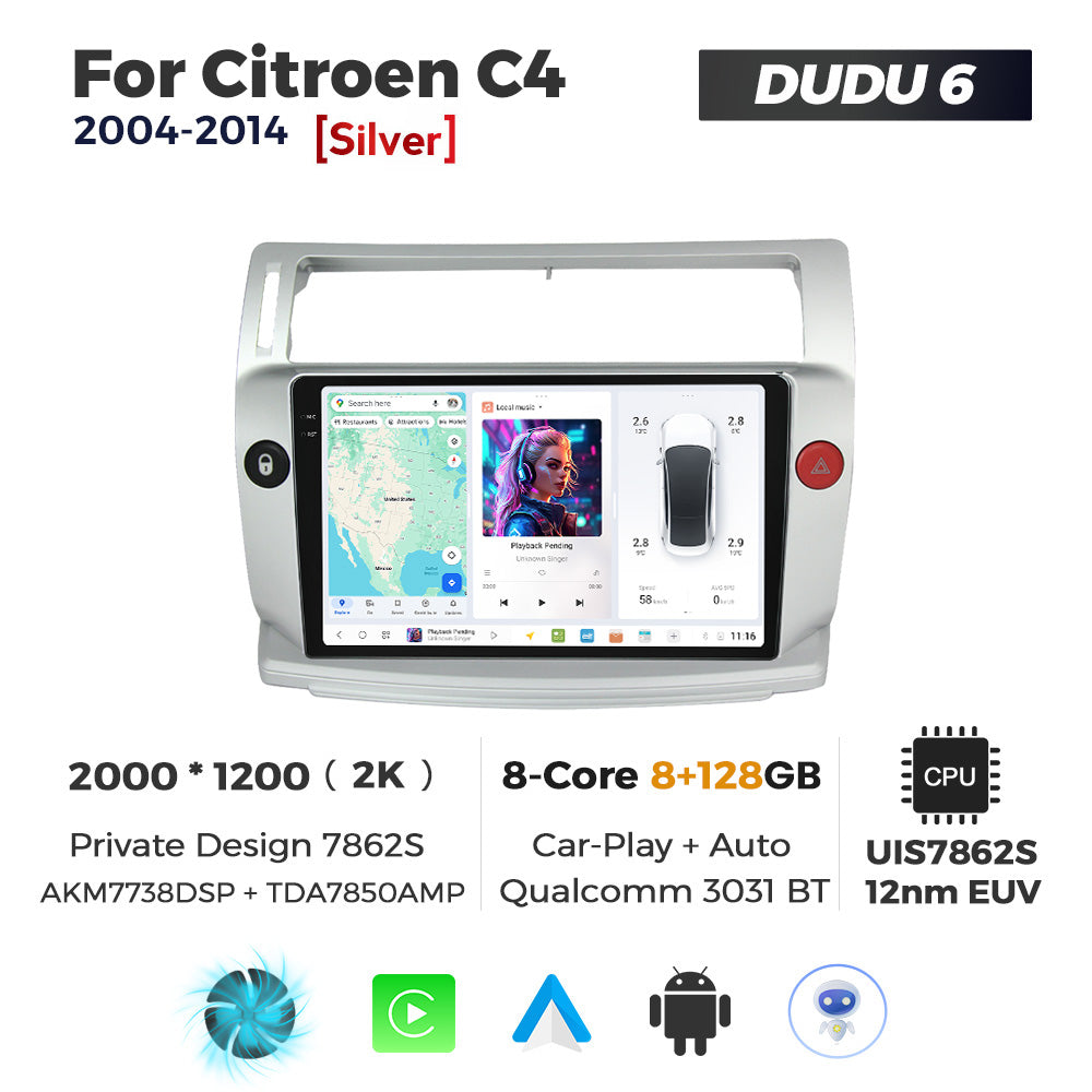 DUDU7 Citroen C4 2004-2014 Head Unit Car Stereo | Apple CarPlay & Android Auto