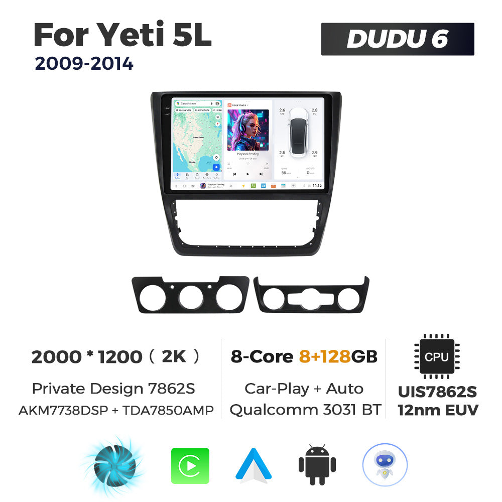 DUDU7 Skoda Yeti 2009-2014 Head Unit Car Stereo | Apple CarPlay & Android Auto