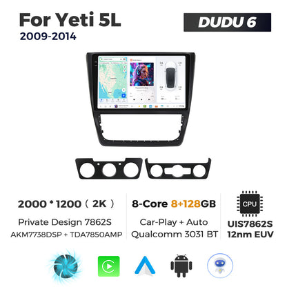 DUDU7 Skoda Yeti 2009-2014 Head Unit Car Stereo | Apple CarPlay & Android Auto