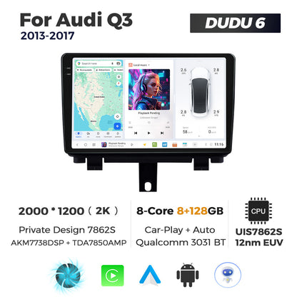 DUDU7 Audi Q3 2011-2018  Head Unit Car Stereo | Apple CarPlay & Android Auto Design 2