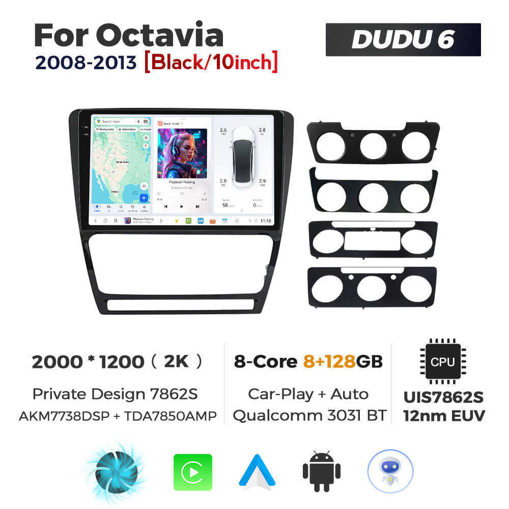 DUDU7 Skoda Octavia 2008-2013 Head Unit Car Stereo | Apple CarPlay & Android Auto